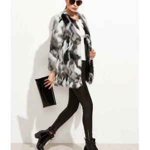 SHEIN Open Front Fuzzy Coat Size XS